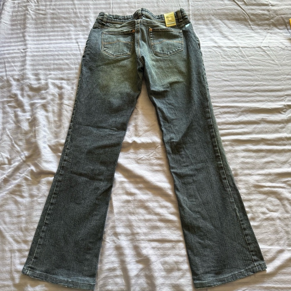 Azzuré Jeans Women’s Y2K Bootcut Denim Pants Mid Rise Whisker Wash Size 14 - Picture 3 of 8